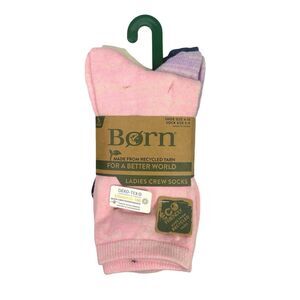 Born Ladies Crew Socks - Shoe Size 4-10 / Sock Size 9-11